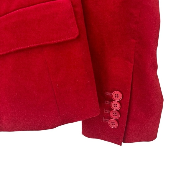Talbots The Kate Fit Red Velvet One-Button Blazer, 10P - Picture 3 of 9